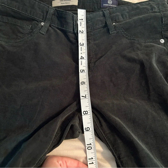 AG Adriano Goldschmied The Legging Super Skinny Green Corduroy Pants Women’s 27R - Picture 8 of 11